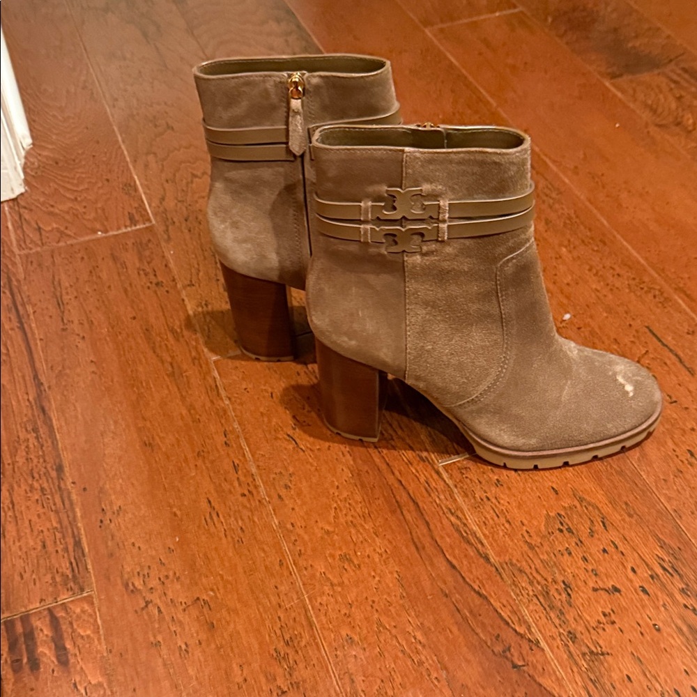 Tory Burch Tan Suede Heeled Boots